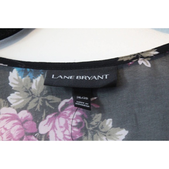 Lane Bryant Sheer Floral Open Front Chiffon Kimono Top Plus Size 26/28 H14450 - Picture 4 of 6